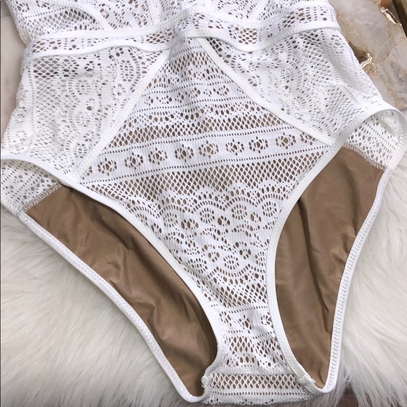 BECCA CROCHET PLUNGE SWIMSUIT - Picture 3 of 8